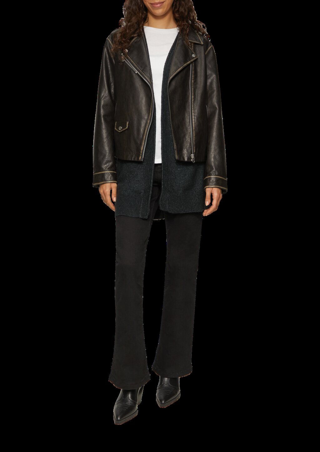 Weiche Strickjacke mit Rollkante