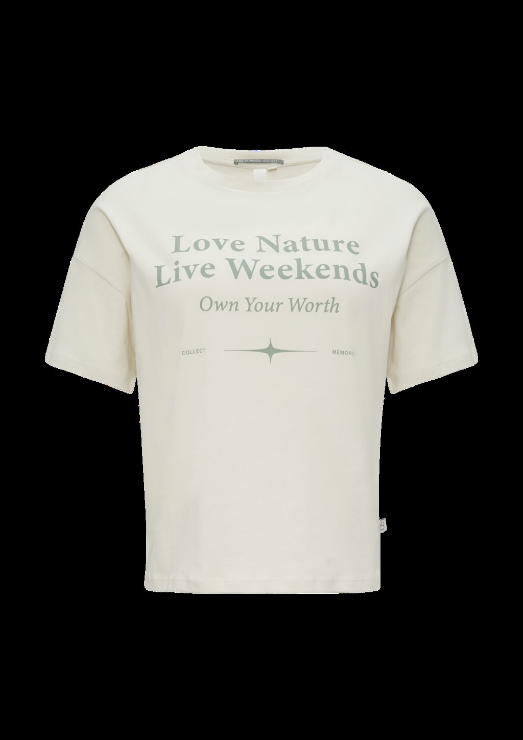 Verkürztes Baumwollshirt mit Frontprint