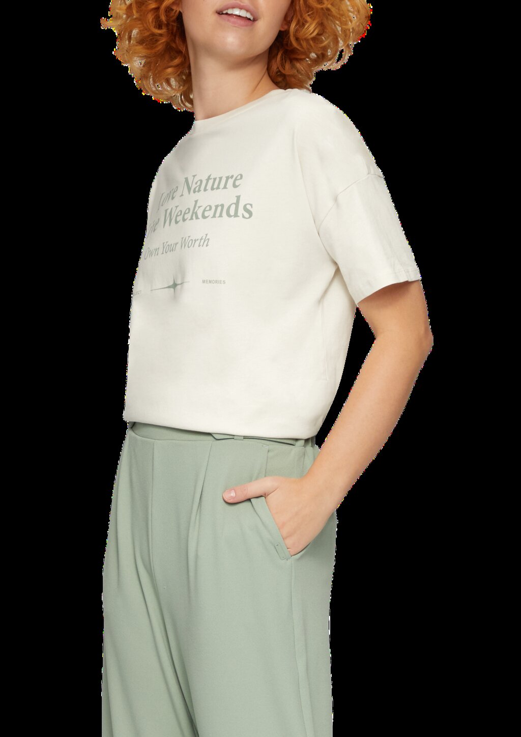 Verkürztes Baumwollshirt mit Frontprint