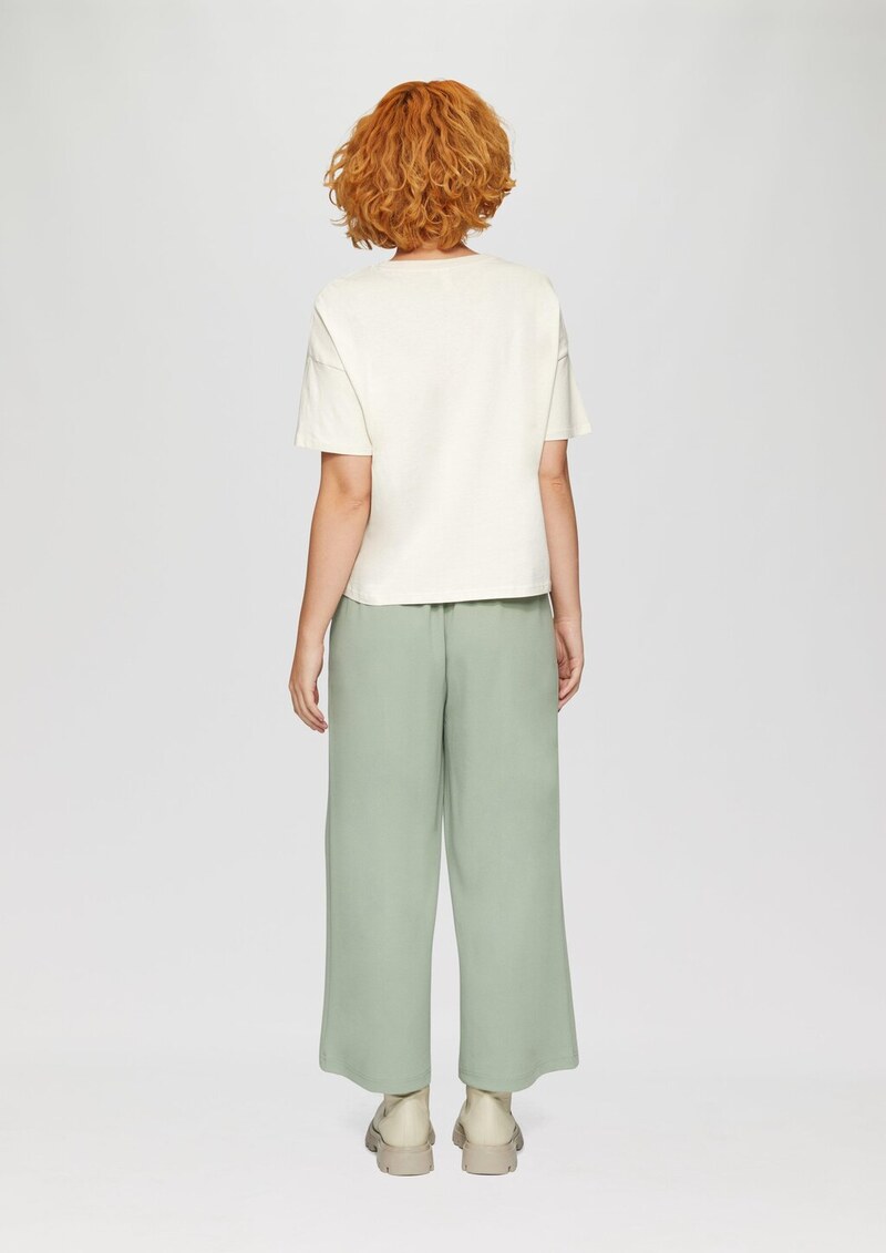 Verkürztes Baumwollshirt mit Frontprint