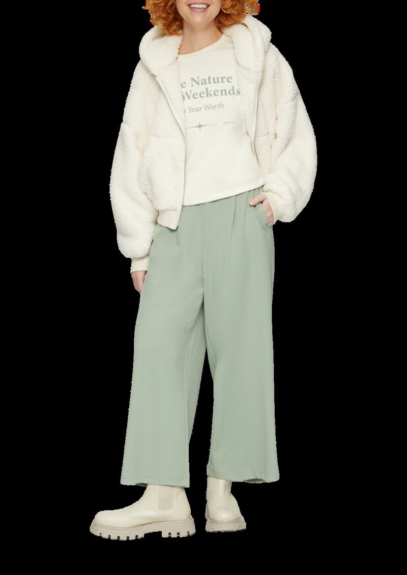 Verkürztes Baumwollshirt mit Frontprint