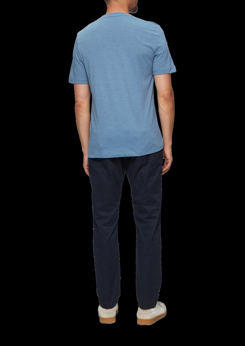 Printshirt aus Baumwolle mit Flammgarnstruktur