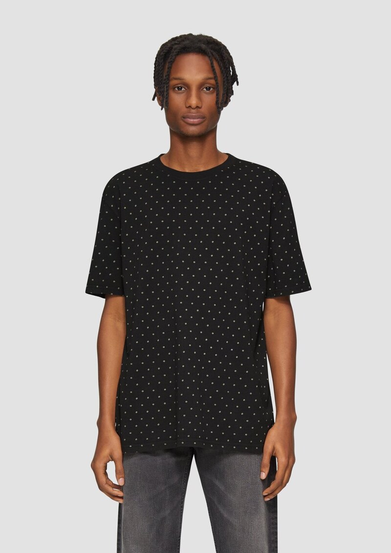 Gewaschenes T-Shirt mit All-over-Print