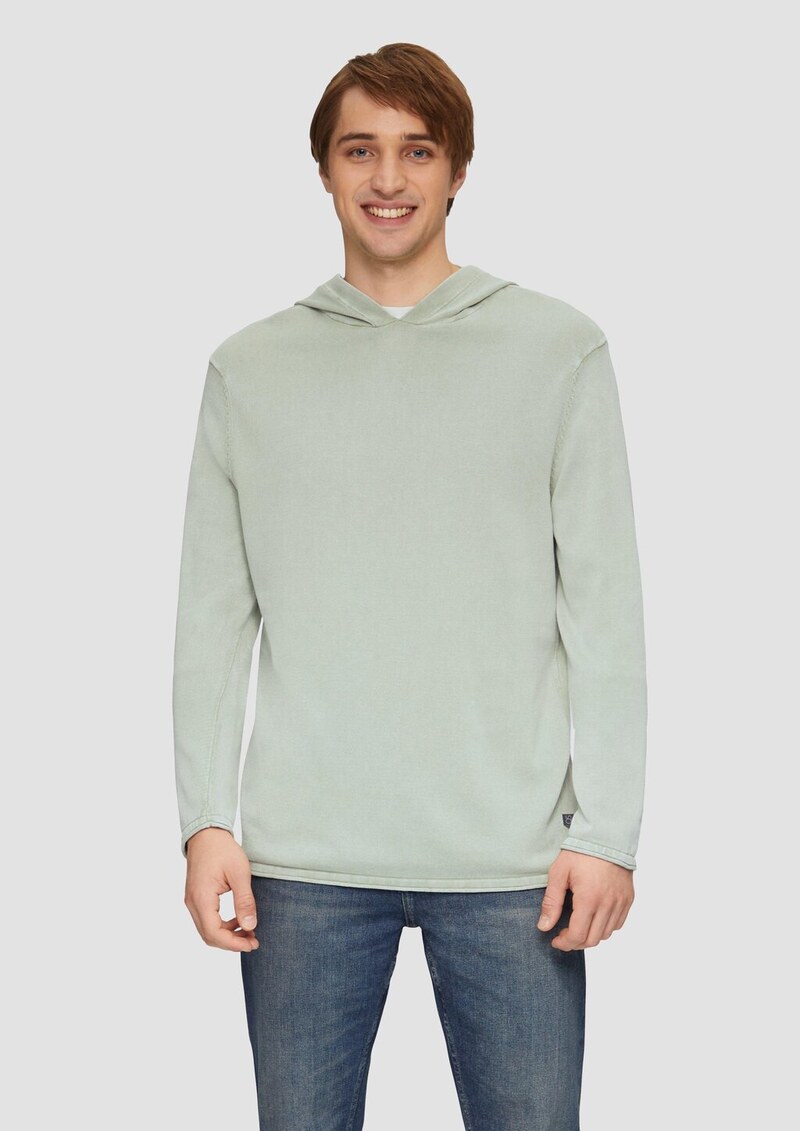 Kapuzenpullover aus Feinstrick in gewaschener Optik