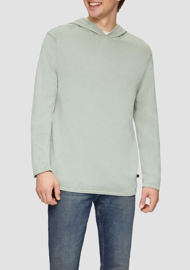 Kapuzenpullover aus Feinstrick in gewaschener Optik