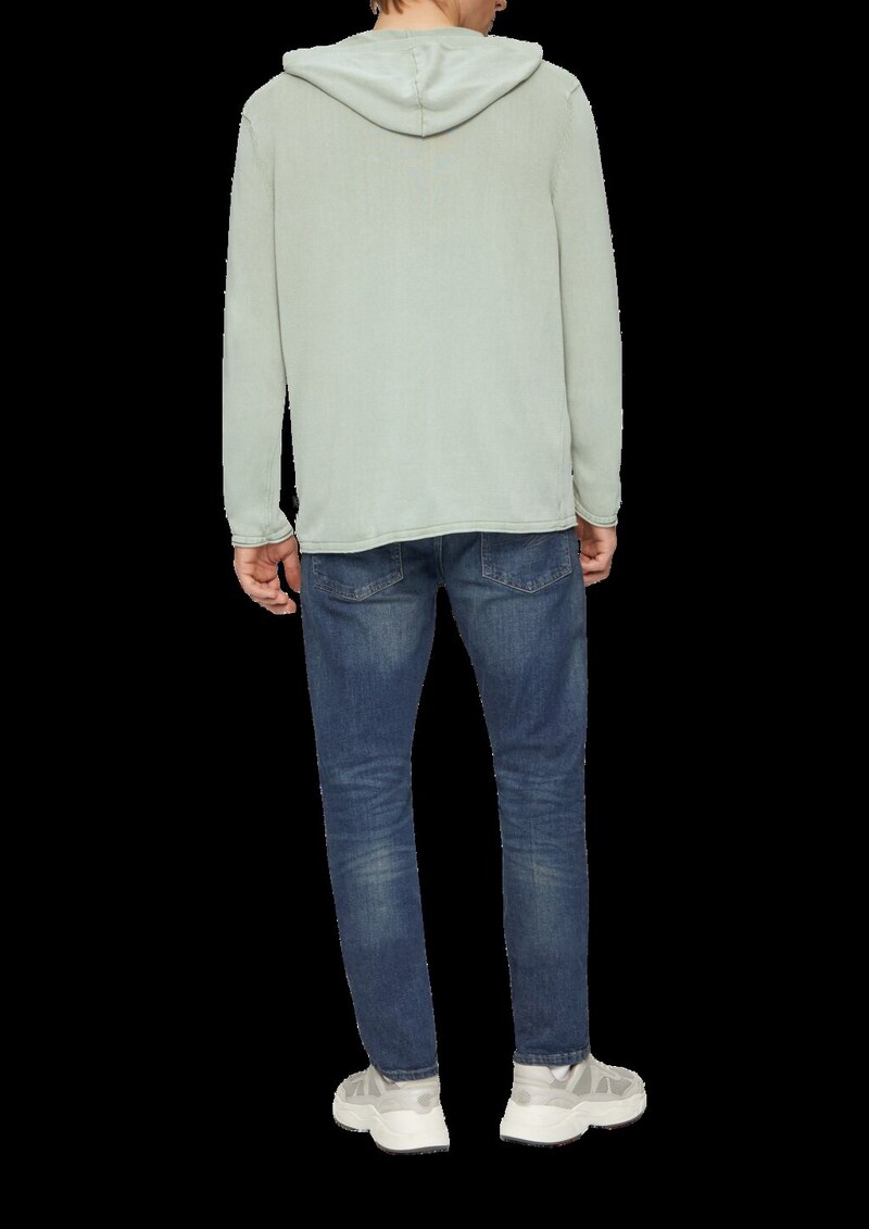 Kapuzenpullover aus Feinstrick in gewaschener Optik