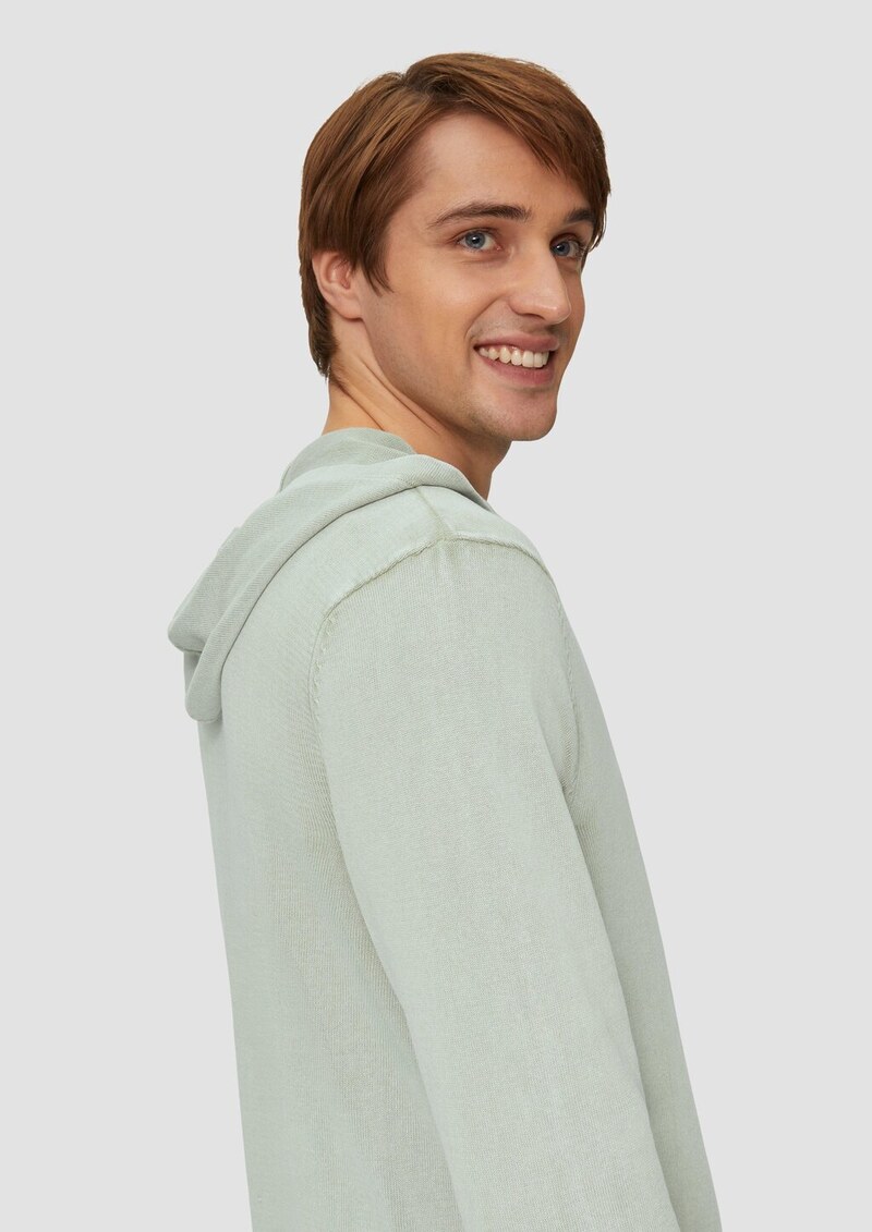 Kapuzenpullover aus Feinstrick in gewaschener Optik