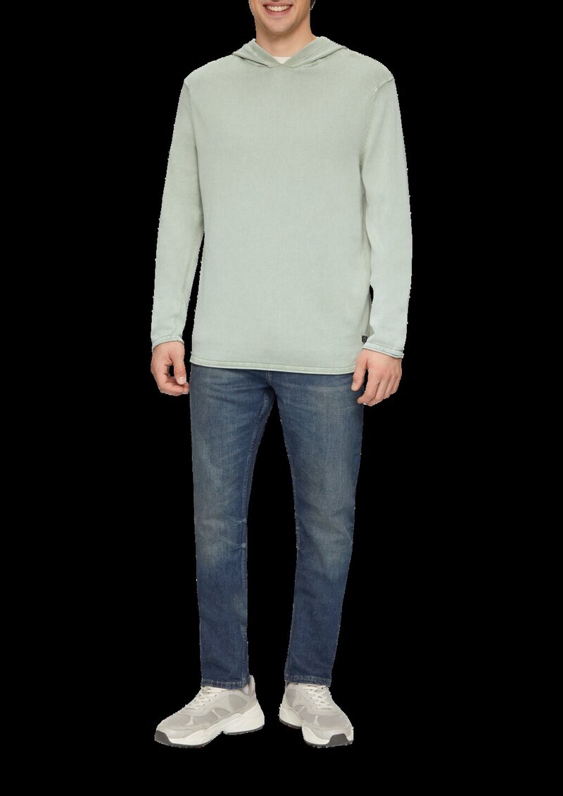 Kapuzenpullover aus Feinstrick in gewaschener Optik