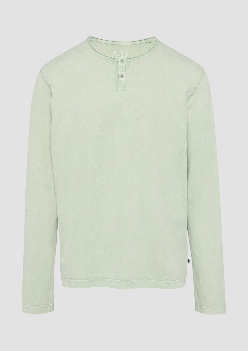 Gewaschenes Longsleeve mit Rollkante