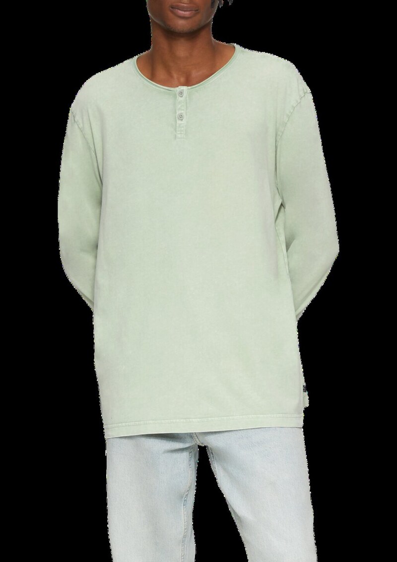 Gewaschenes Longsleeve mit Rollkante