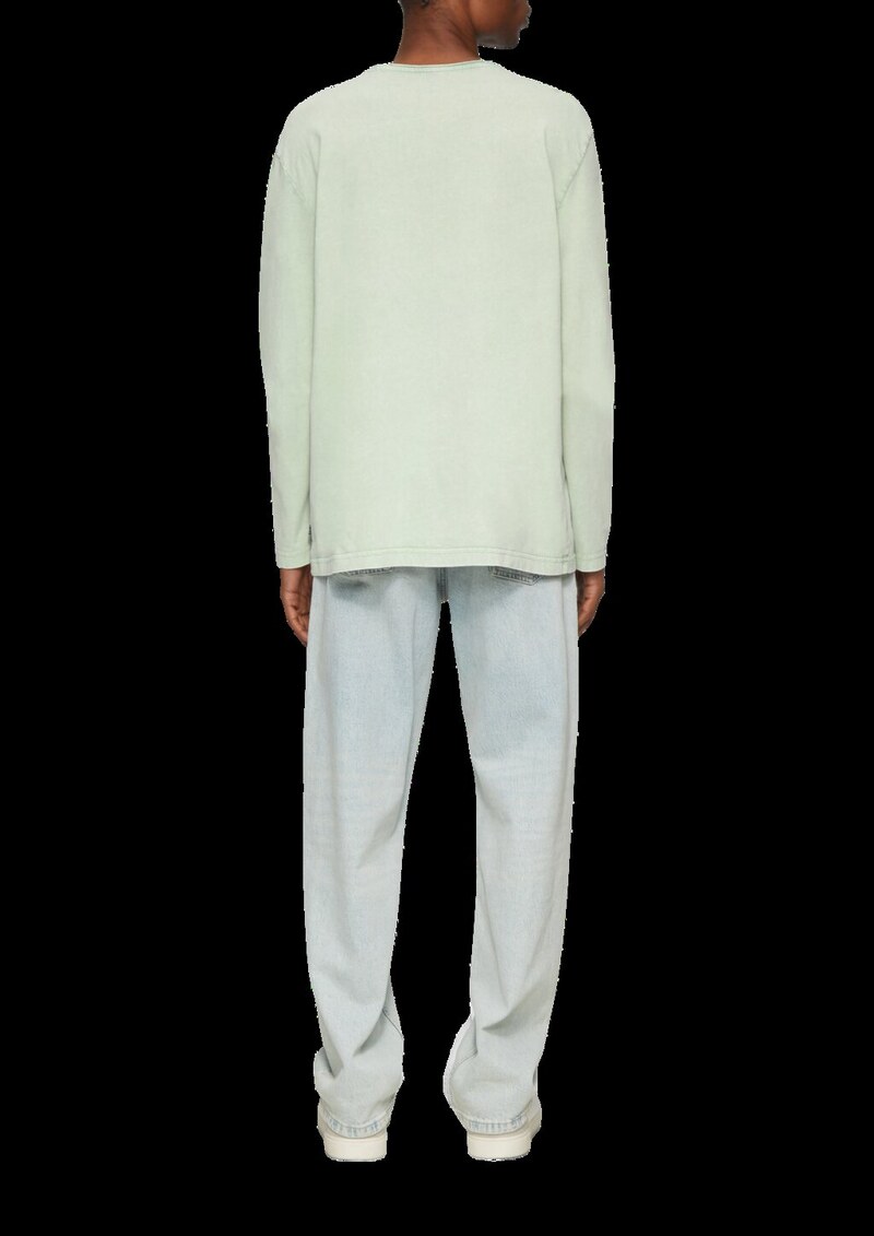 Gewaschenes Longsleeve mit Rollkante