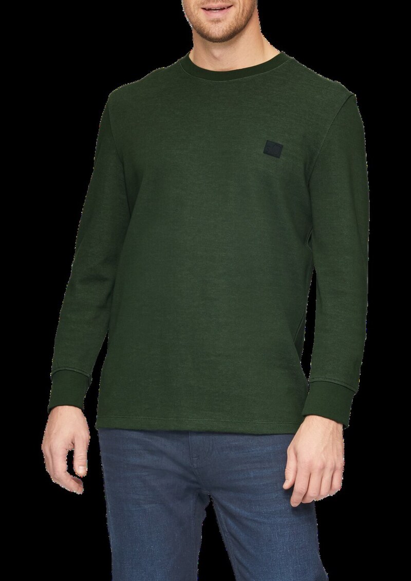 Strukturiertes Longsleeve mit Logo-Detail