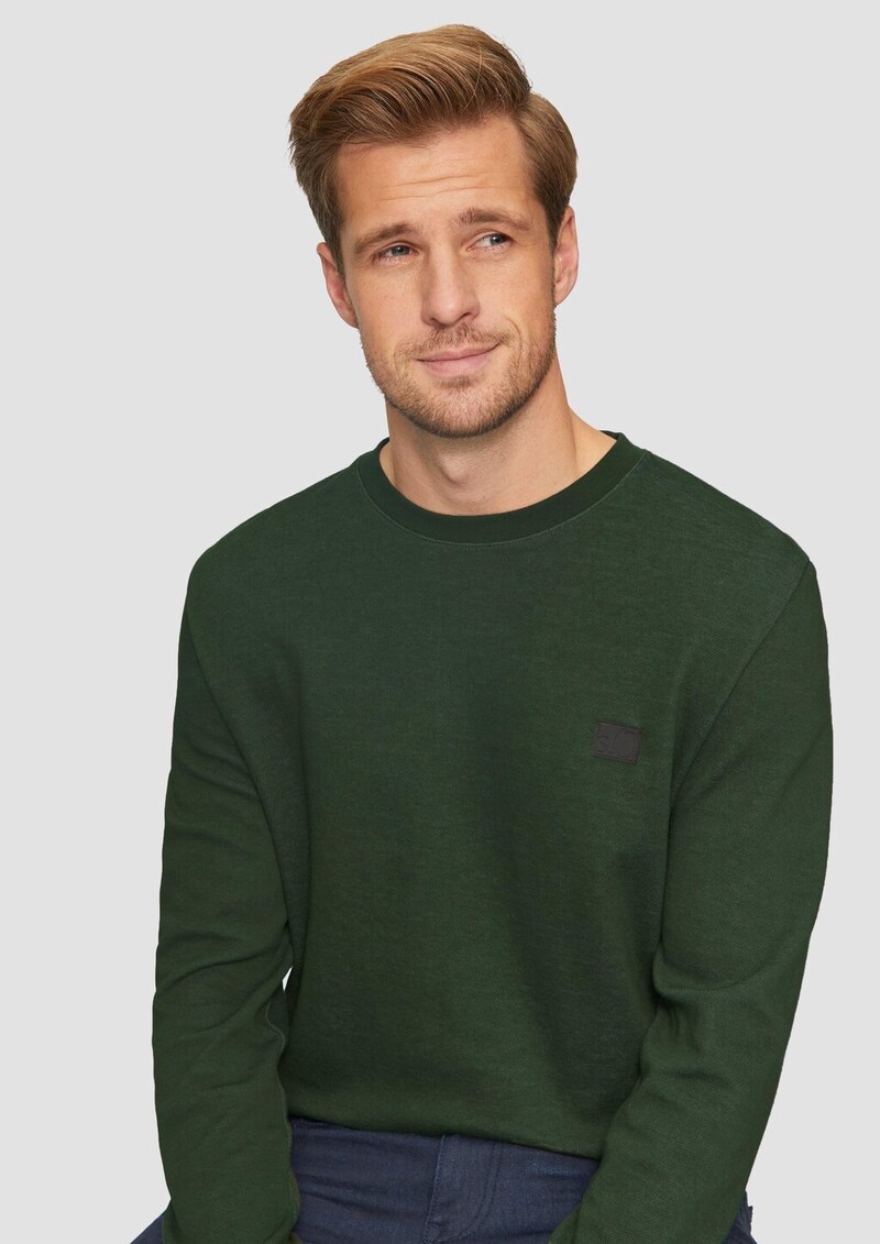 Strukturiertes Longsleeve mit Logo-Detail