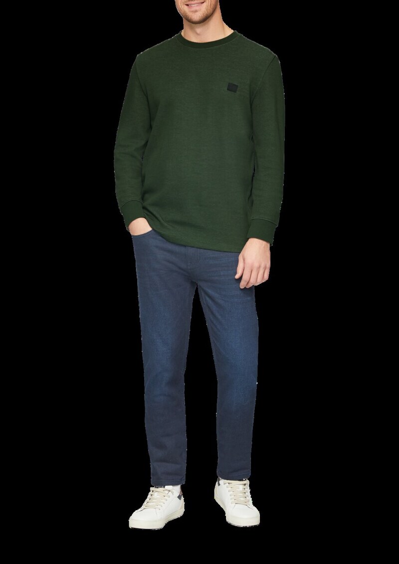 Strukturiertes Longsleeve mit Logo-Detail