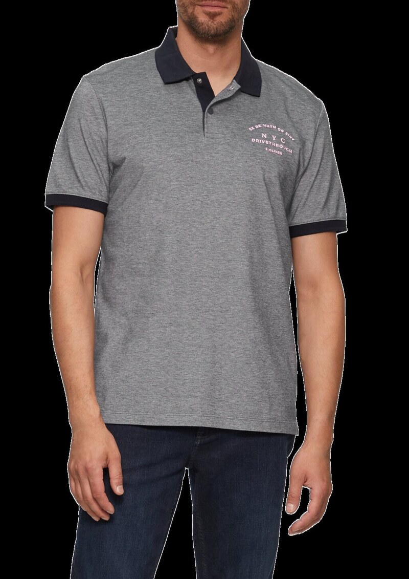 Poloshirt aus Baumwollpiqué mit Kontrast-Details