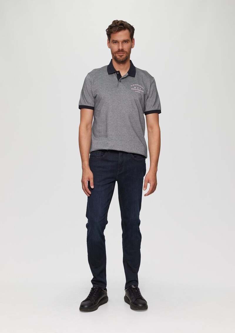 Poloshirt aus Baumwollpiqué mit Kontrast-Details