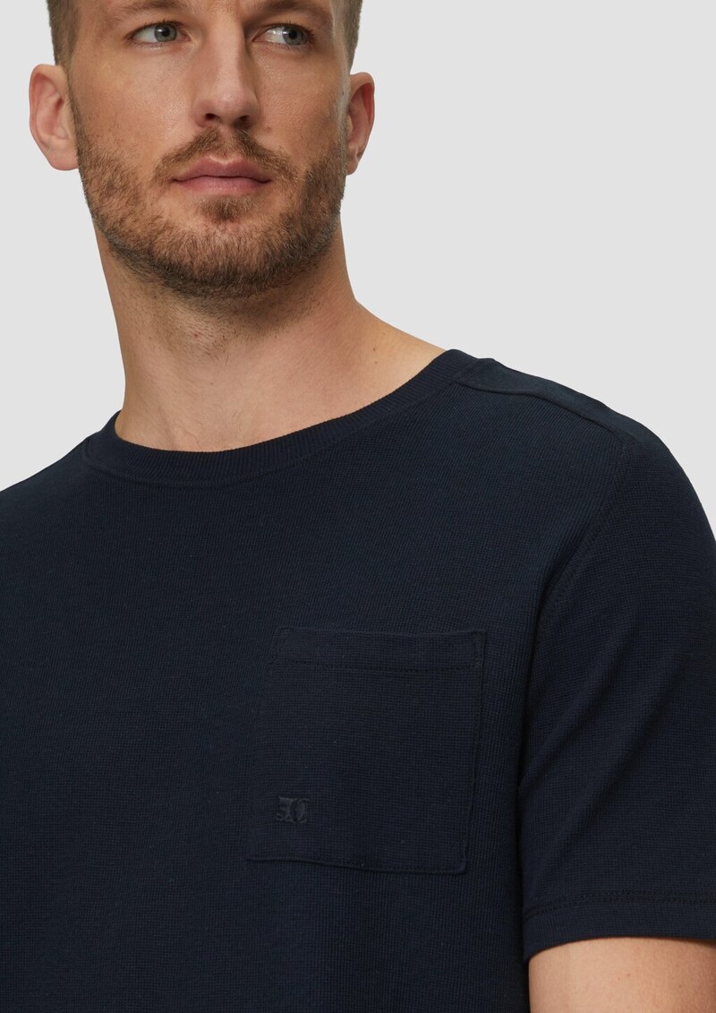 T-Shirt mit Brusttasche aus Waffeljersey | 360° Circular Vision