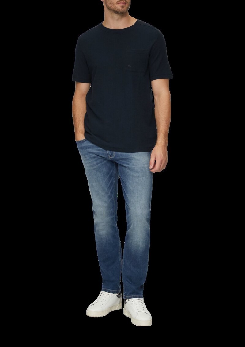 T-Shirt mit Brusttasche aus Waffeljersey | 360° Circular Vision