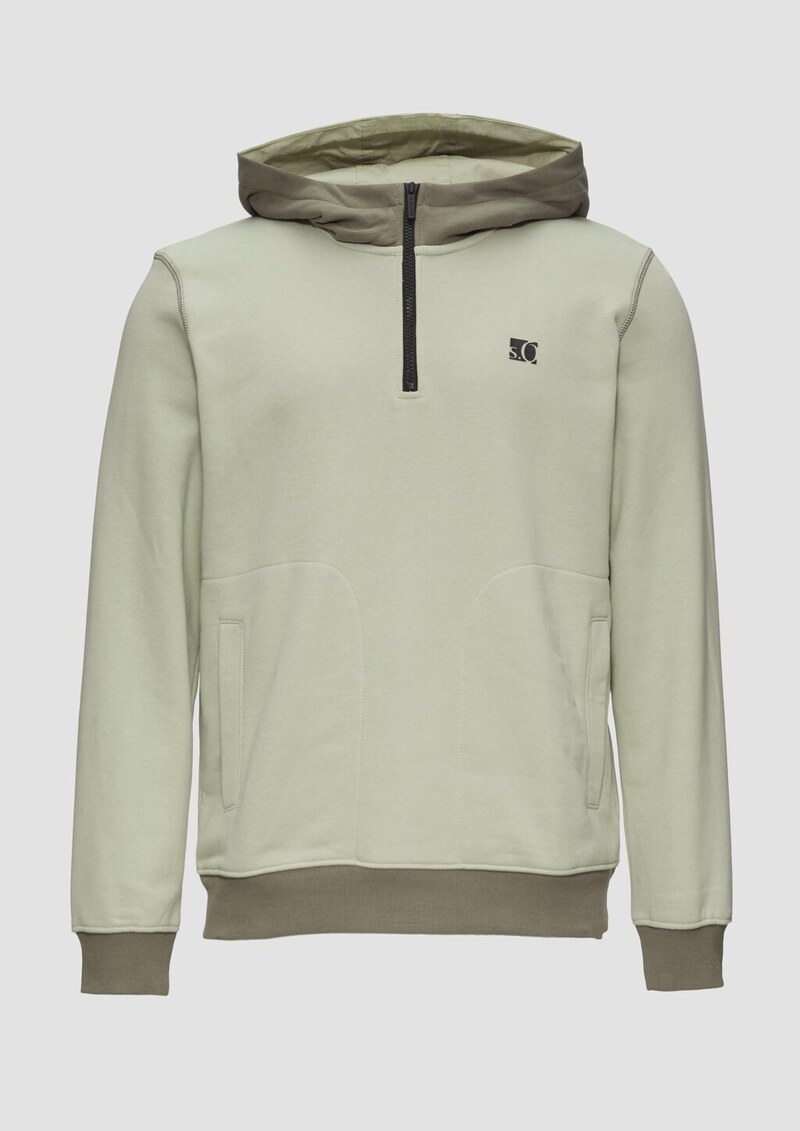 Hoodie mit Stehkragen und Reißverschluss