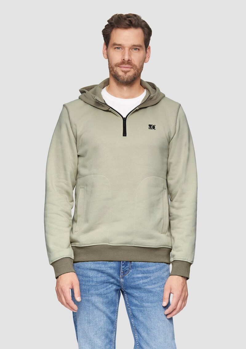Hoodie mit Stehkragen und Reißverschluss