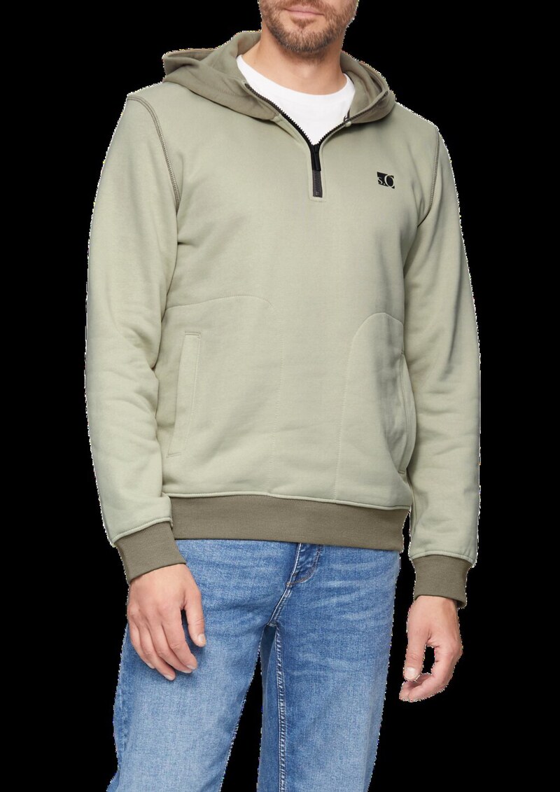 Hoodie mit Stehkragen und Reißverschluss