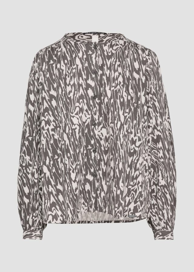 Melierte Viskosebluse im Loose Fit