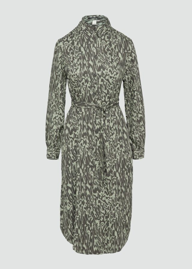 Langes Kleid mit All-Over-Print