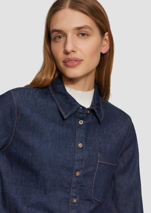 Denimhemd mit Kontrastnähten