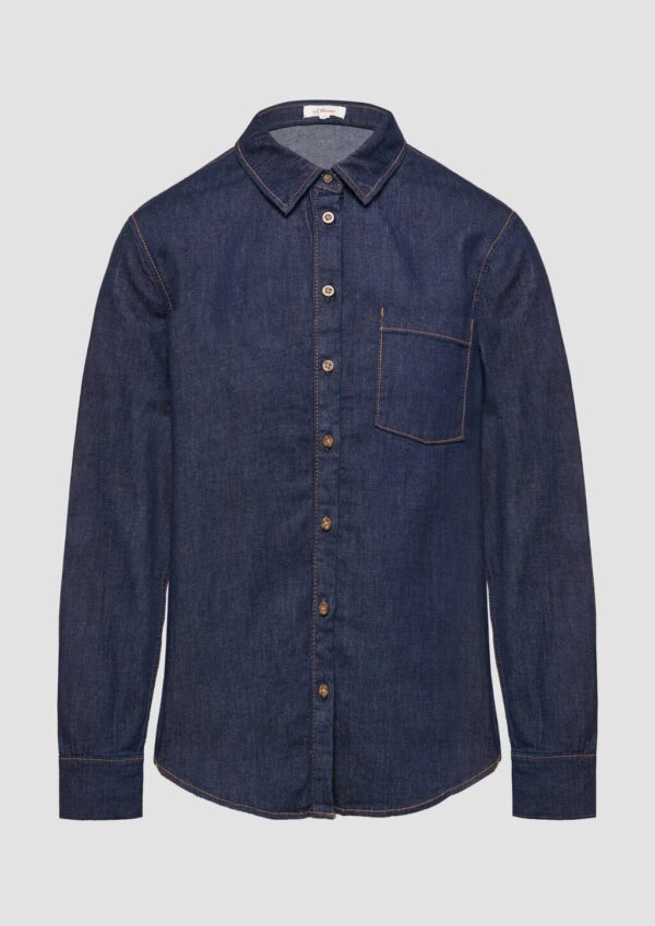 Denimhemd mit Kontrastnähten