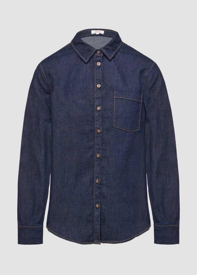 Denimhemd mit Kontrastnähten