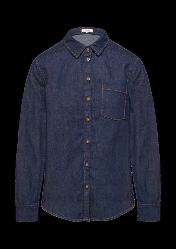 Denimhemd mit Kontrastnähten