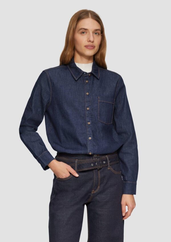 Denimhemd mit Kontrastnähten