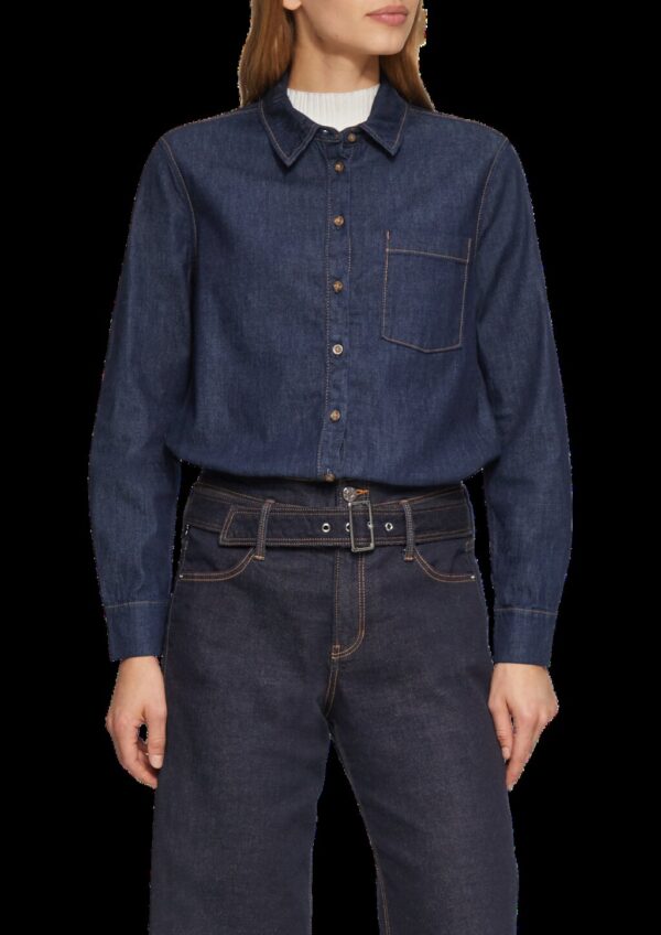 Denimhemd mit Kontrastnähten