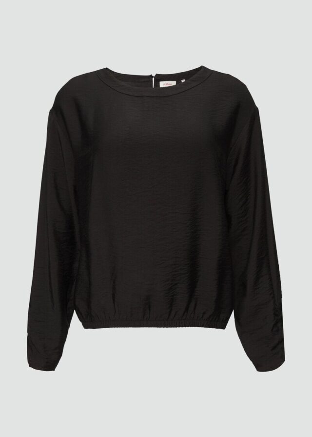Viskose-Bluse mit elastischem Saum