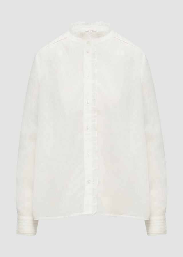 Leicht transparente Bluse mit Rüschen-Details