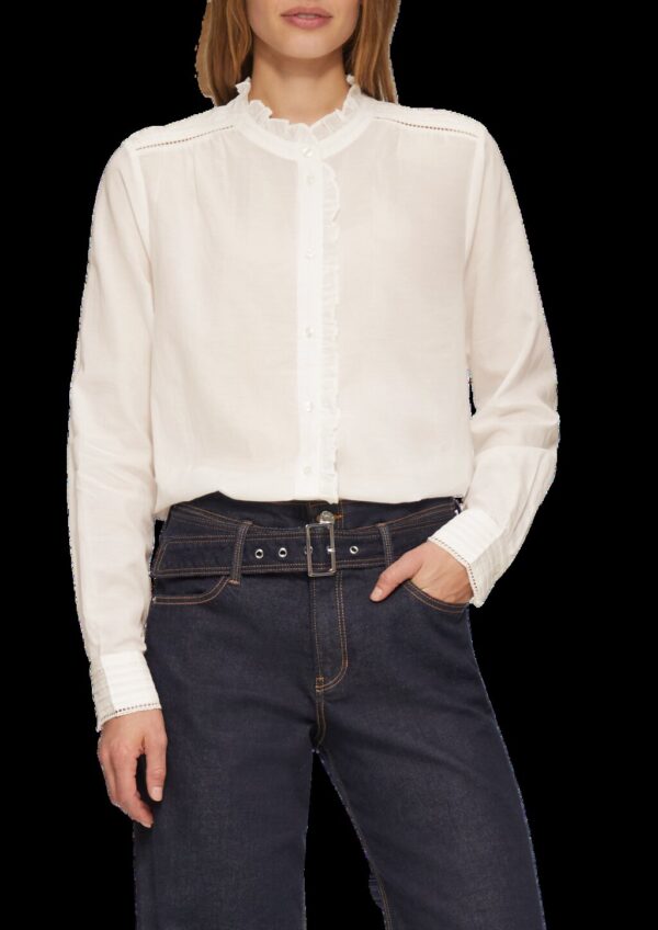 Leicht transparente Bluse mit Rüschen-Details