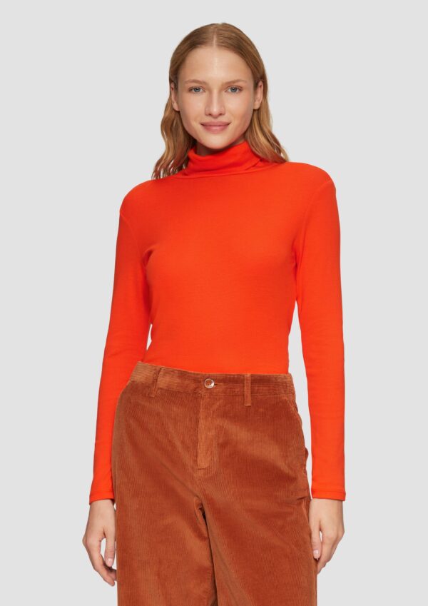 Elastisches Langarmshirt mit Rollkragen