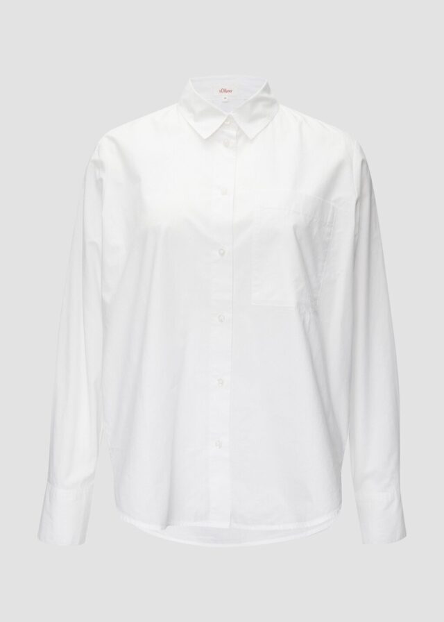 Hemdbluse aus Baumwolle mit Kontrast-Details