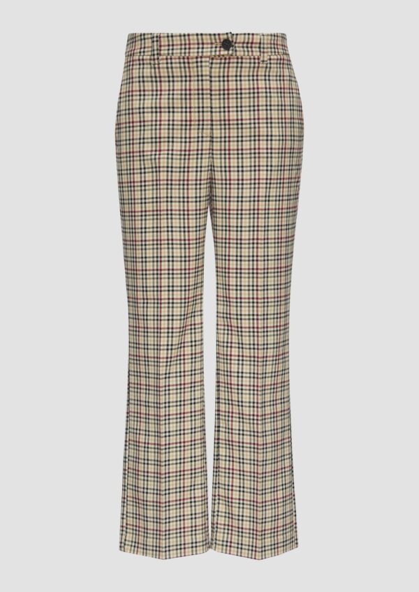 Verkürzte Karohose mit ausgestelltem Saum