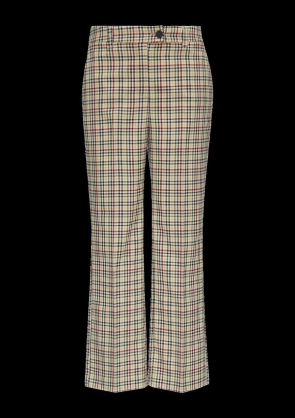 Verkürzte Karohose mit ausgestelltem Saum