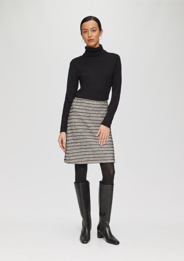 Kurzer Bouclé-Rock mit seitlichem Reißverschluss