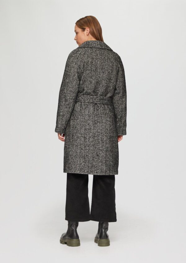 Wollmix-Mantel mit Bindegürtel