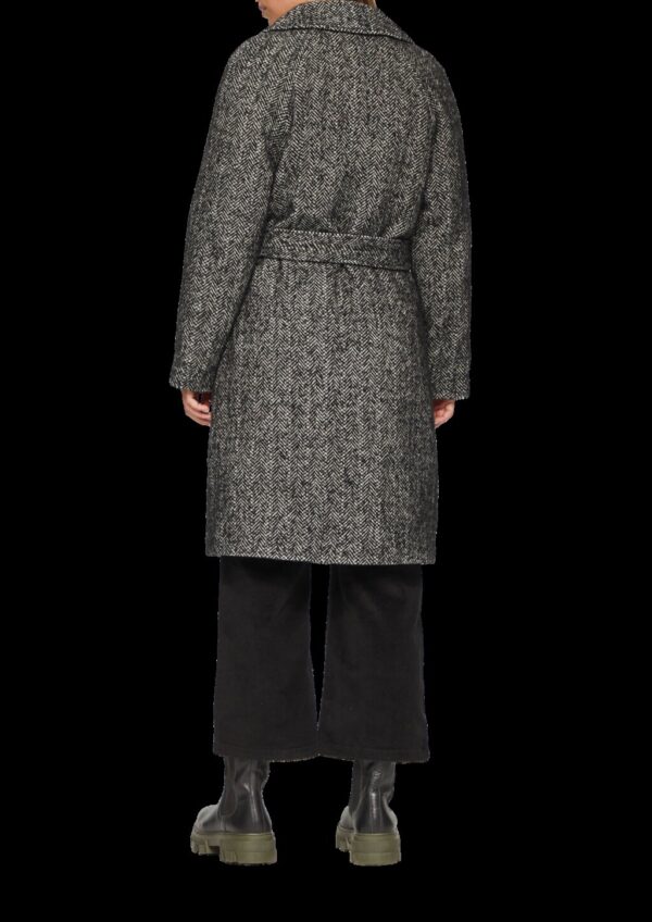 Wollmix-Mantel mit Bindegürtel