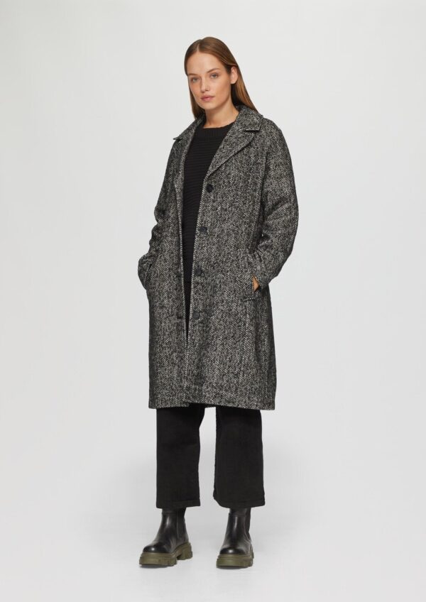 Wollmix-Mantel mit Bindegürtel