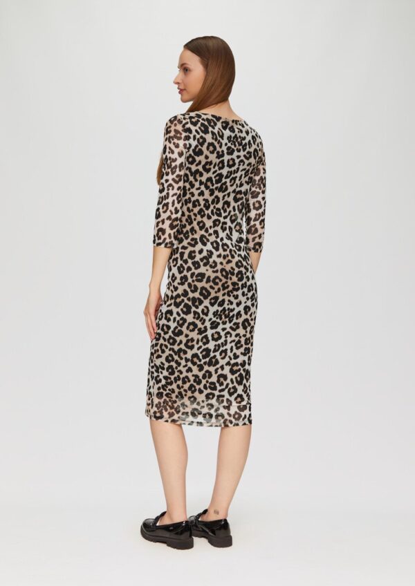 Gemustertes Mesh-Kleid im Slim Fit