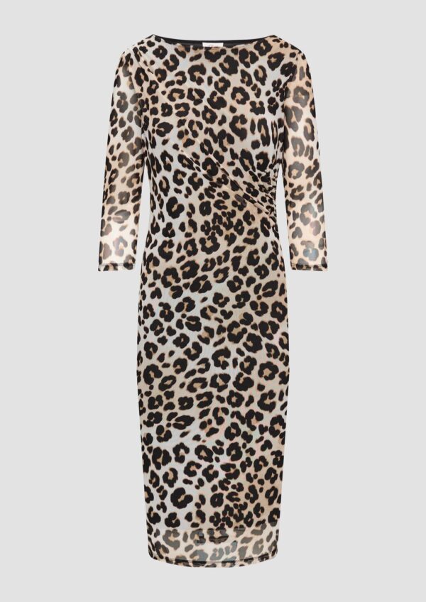 Gemustertes Mesh-Kleid im Slim Fit