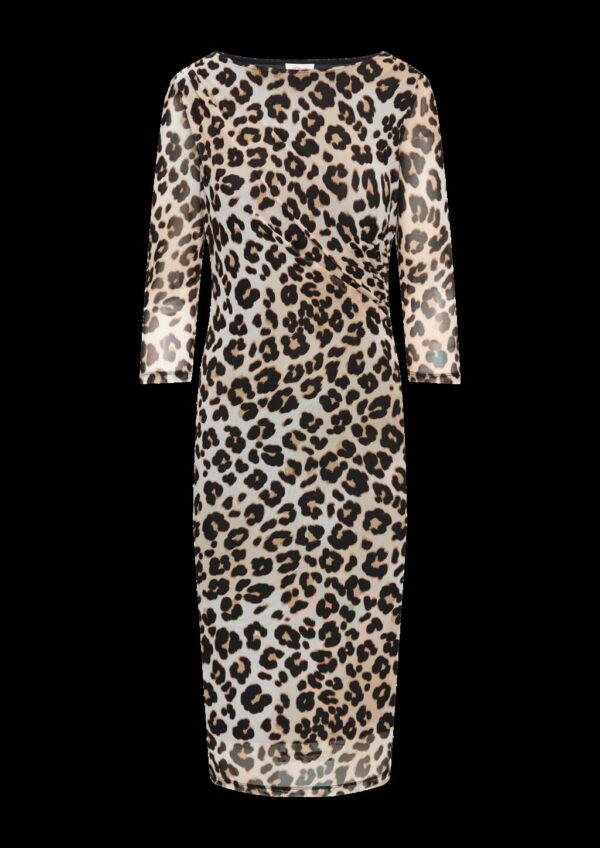 Gemustertes Mesh-Kleid im Slim Fit