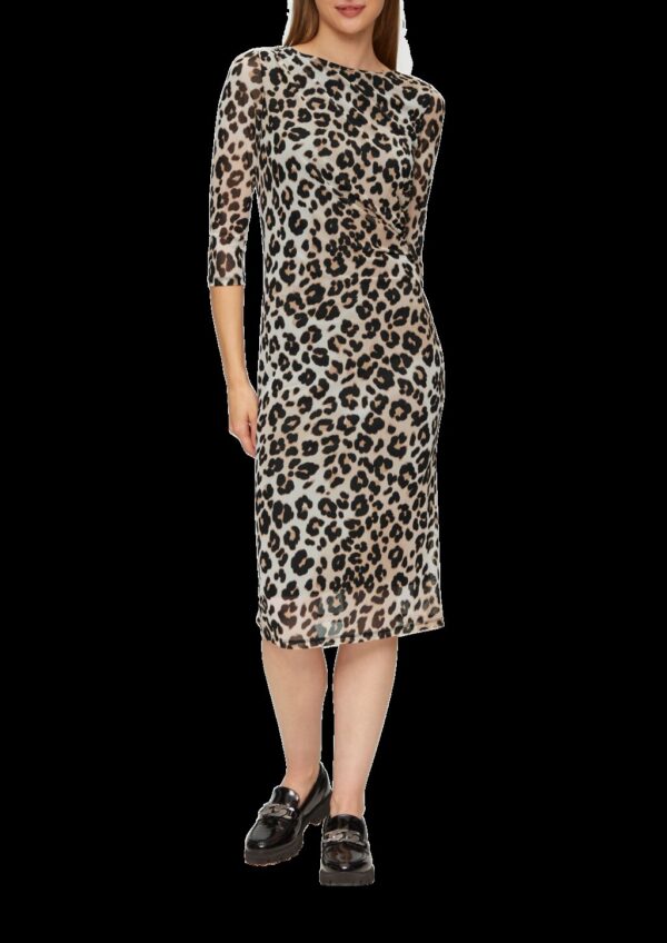 Gemustertes Mesh-Kleid im Slim Fit