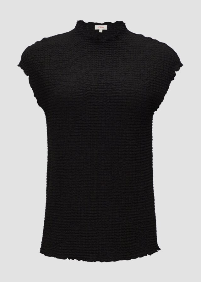 T-Shirt in Crêpe-Optik