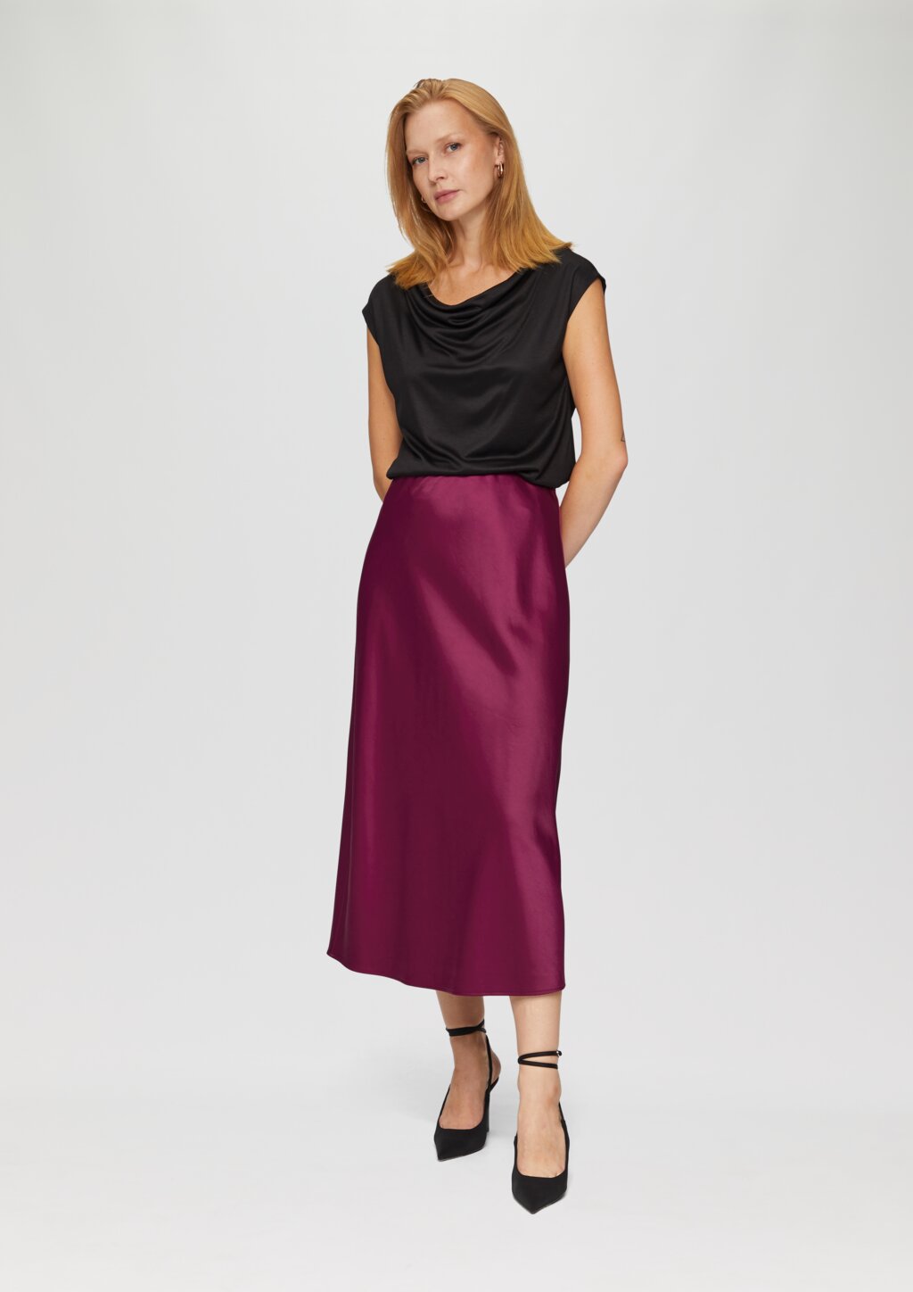 Midi-Rock aus Satin